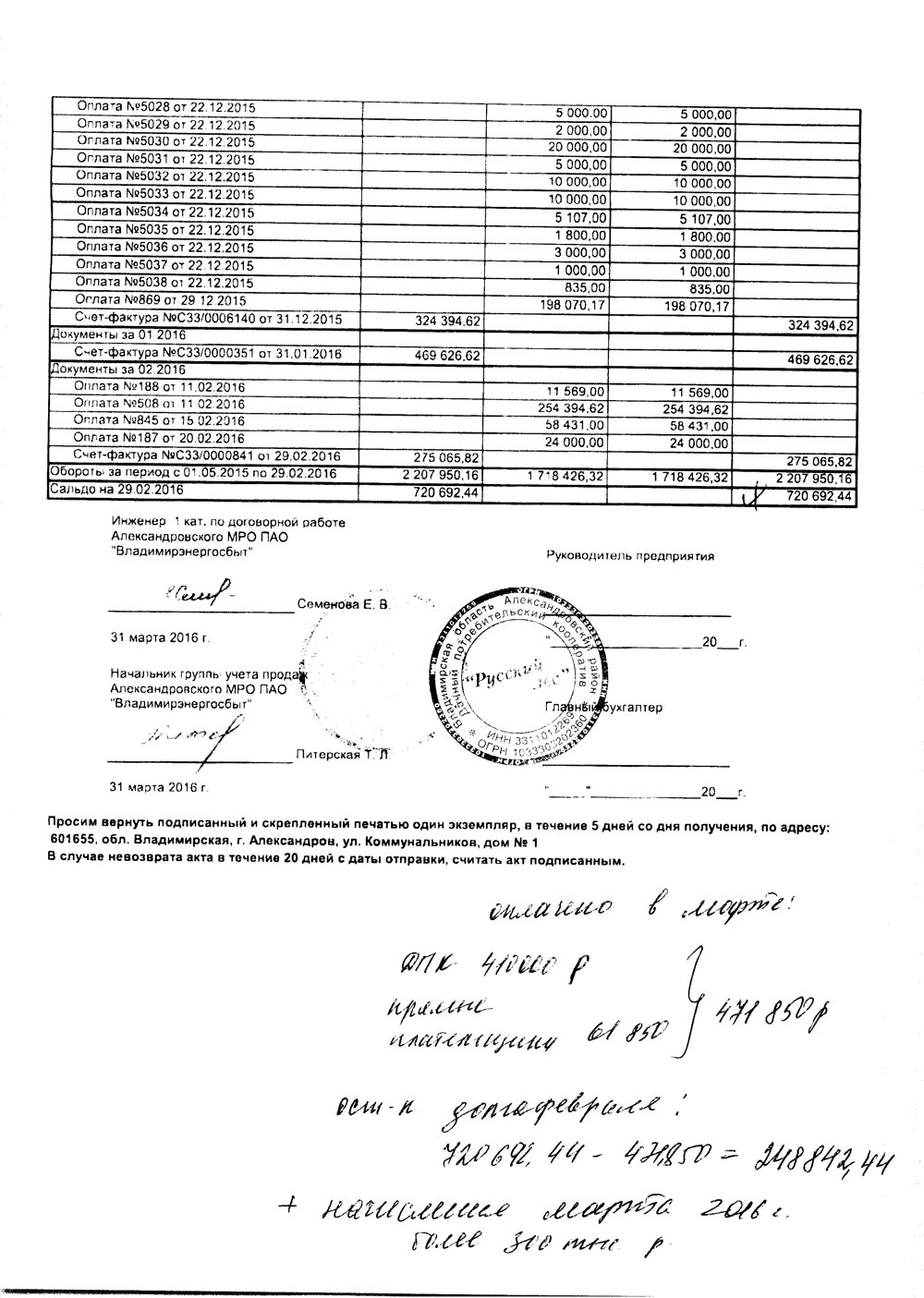 Сверка с расхождениями образец